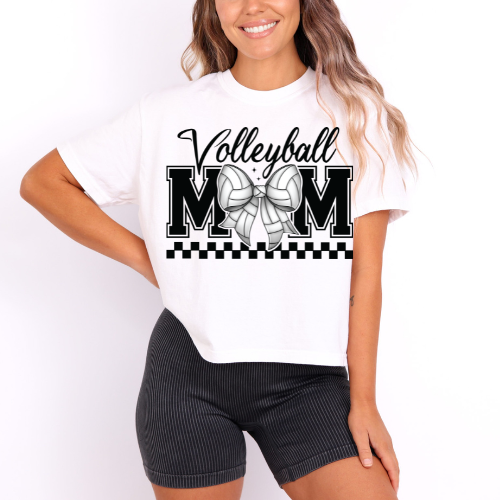 Volleyball Mom Boxy Tee-Multiple Colors