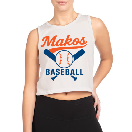 Old School Makos Baseball- Cropped Tank