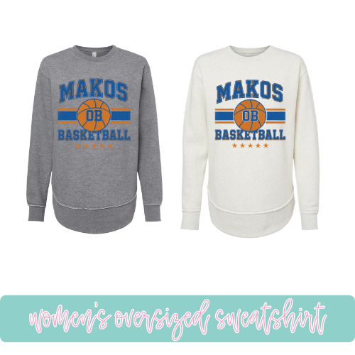 Makos Basketball- Oversized Sweatshirt