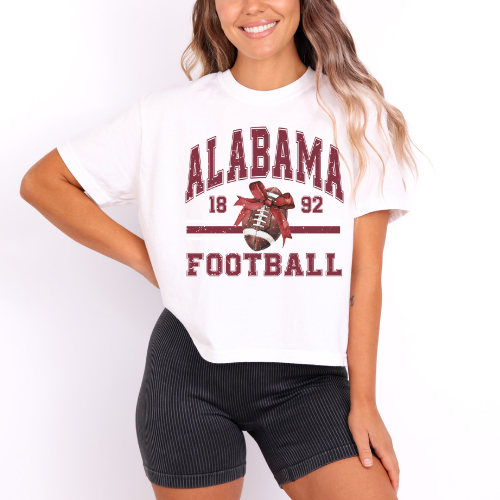 Alabama Football Boxy Tee-Multiple Colors