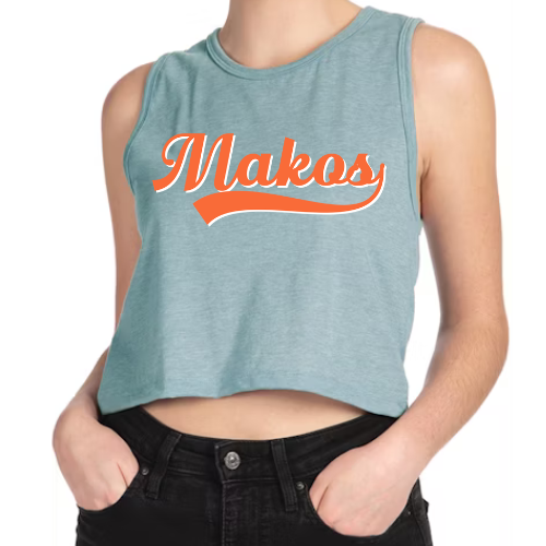 Vintage Makos Denim- Orange & White- Cropped Tank