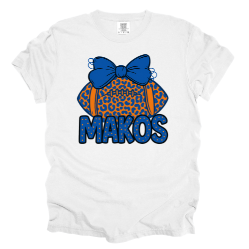 Makos Football Bow Comfort Color & Gildan - Different Color Options