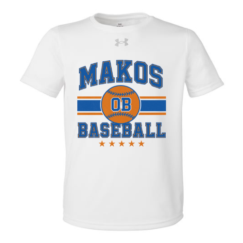 (Youth) White Old School OB Baseball- UA