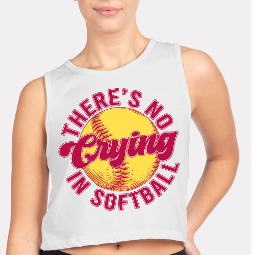 There's no Crying in Softball- Cropped Tank