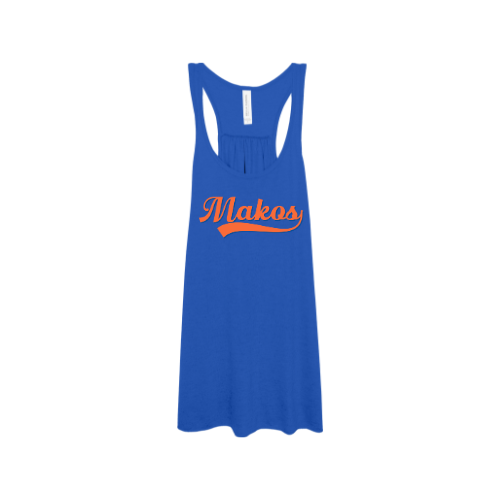 Vintage Mako- Royal/Orange - Flowy Racerback Tank