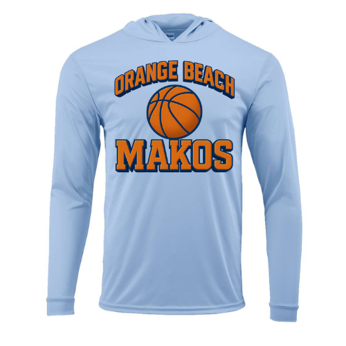 Makos Basketball- Hooded Long Sleeve- Youth & Adult- Different Color Options