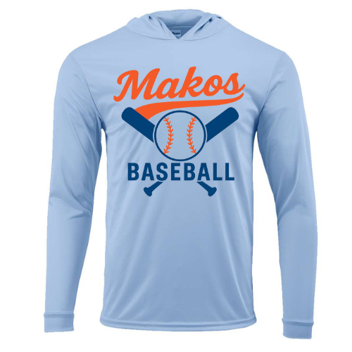 Makos Baseball- Hooded Long Sleeve- Youth & Adult- Different Color Options