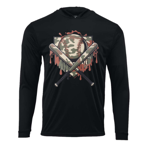 Camo Drip- Hooded Long Sleeve- Youth & Adult- Different Color Option
