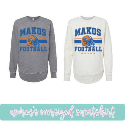 Makos Football- Oversized Sweatshirt