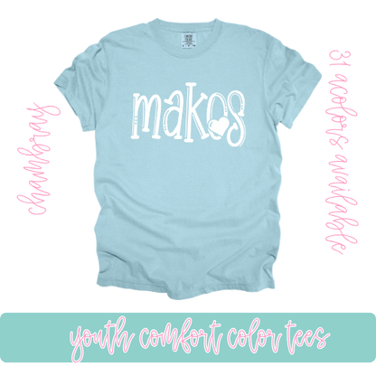 White Girly Makos Comfort Color-Youth
