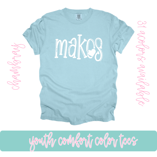 White Girly Makos Comfort Color-Youth