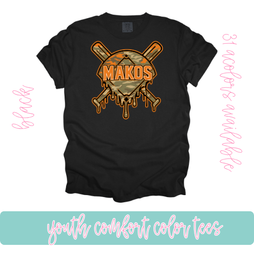 Camo Baseball Drip Comfort Color-Youth