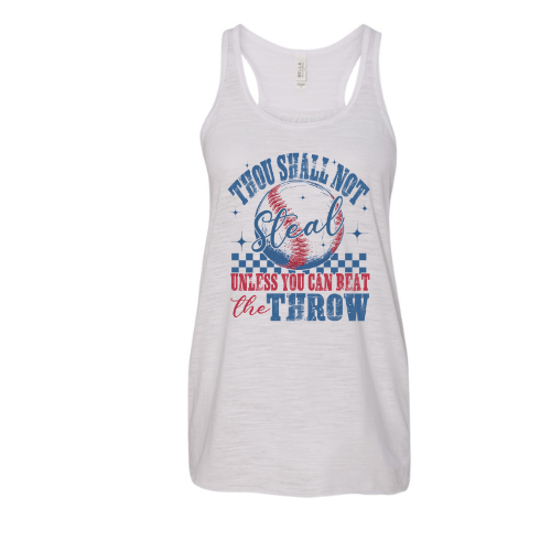 Thou Shall Not Steal Flowy Racerback Tank (Different Color Options)