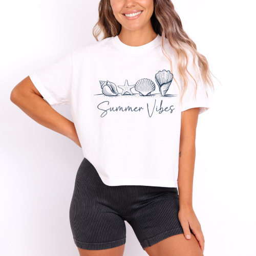 Summer Vibes Boxy Tee-Multiple Colors