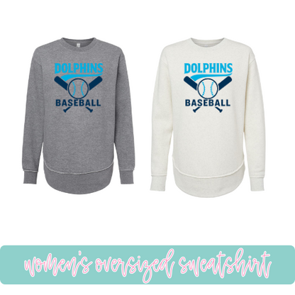Dolphins Baseball- Oversized Sweatshirt