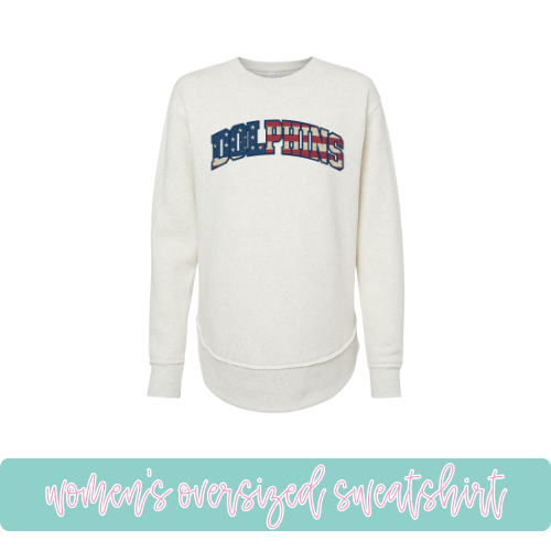 American Flag Dolphins- Oversized Sweatshirt
