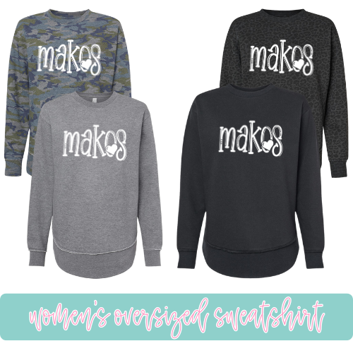 White Girly Makos- Oversized Sweatshirt
