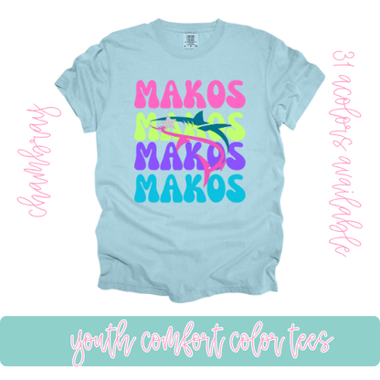 Preppy Shark Makos Comfort Color-Youth