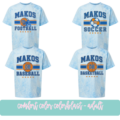 Retro Makos- Comfort Color Colorblast Adults