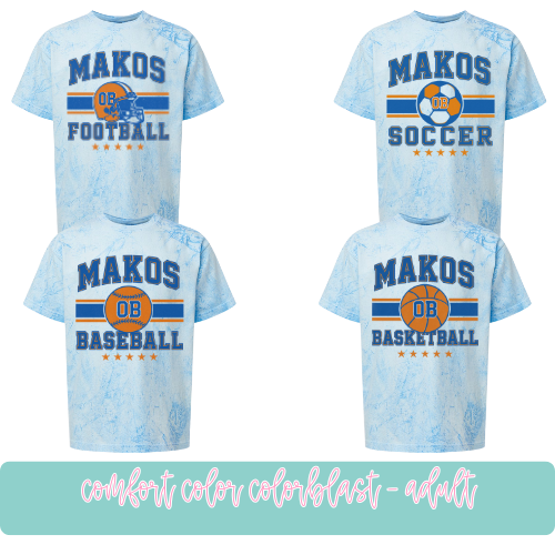 Retro Makos- Comfort Color Colorblast Adults