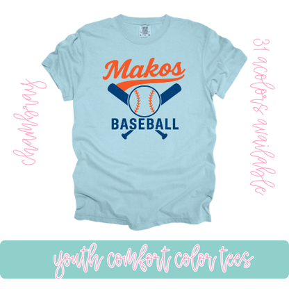 Makos Baseball- Comfort Color-Youth
