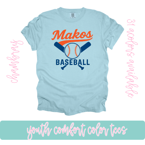 Makos Baseball- Comfort Color-Youth