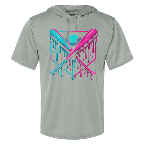 Pink/Blue Drip- Adult Hooded Dri Fit (Different Color Options)