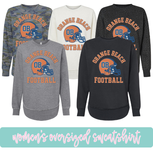 Orange Beach Football Oversized Sweatshirt