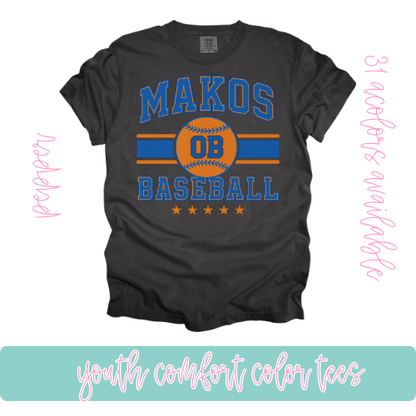 Makos Baseball- Comfort Color-Youth