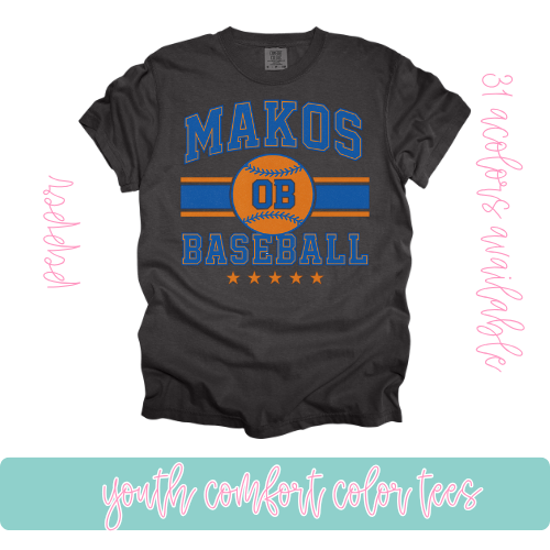 Makos Baseball- Comfort Color-Youth
