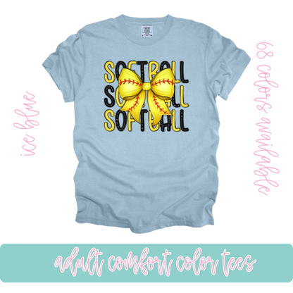 Softball Bows Comfort Color
