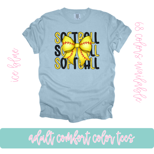 Softball Bows Comfort Color