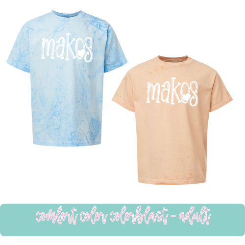 White Girly Makos- Colorblast Comfort Colors Adult