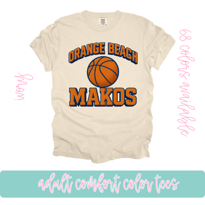 Orange Beach Makos Basketball-Comfort Color