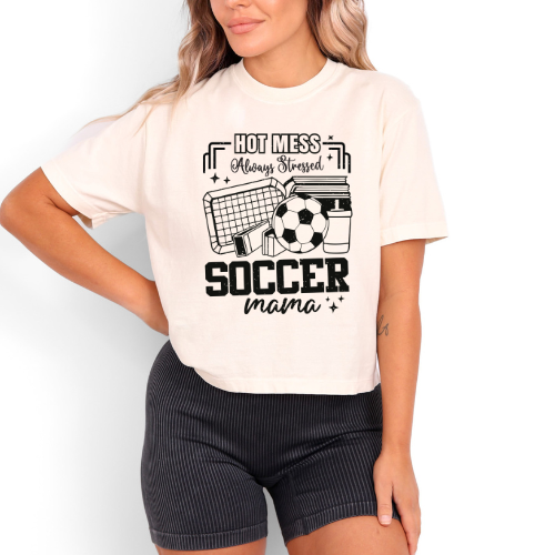 Soccer Mama  Boxy Tee-Multiple Colors