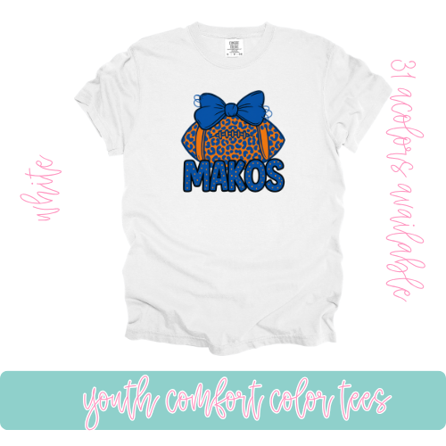 Makos Football Bows- Comfort Color-Youth