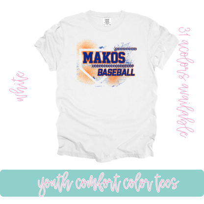 Makos Baseball Grunge- Comfort Color-Youth