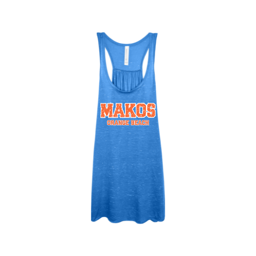 Varsity Mako- Royal/Orange- Flowy Racerback Tank