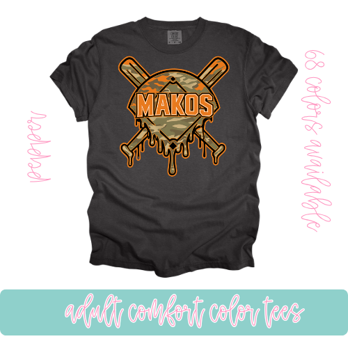 Makos Baseball Camo Drip-Comfort Color