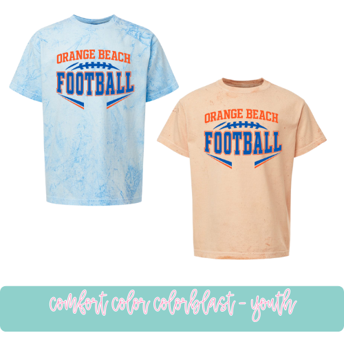 Orange Beach Football- Colorblast Comfort Color- Youth