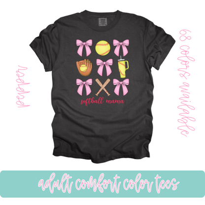 Softball Mama Collage Comfort Color