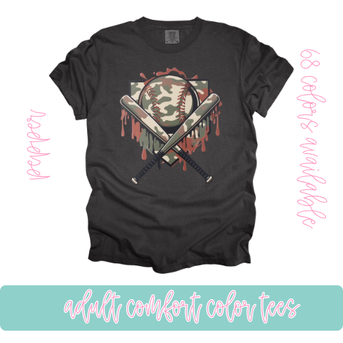 Camo Baseball Drip-Comfort Color