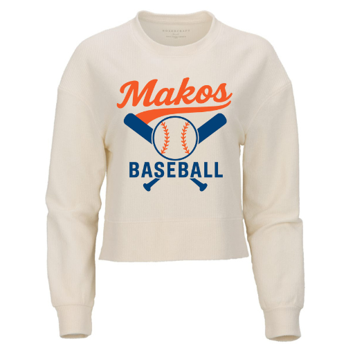 Retro Makos Baseball- Boxy Cropped Long Sleeve