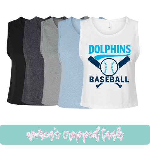 Dolphins Baseball- Cropped Tank