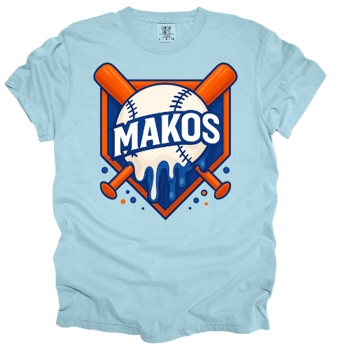 YOUTH Makos Drip Baseball Comfort Color & Gildan- Different Color Option